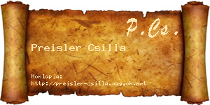 Preisler Csilla névjegykártya
