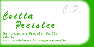 csilla preisler business card